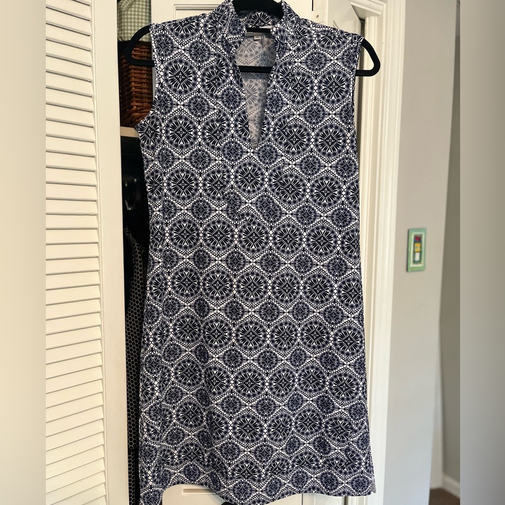 Jude Connally, Kristen Dress, Navy Medallion, Small